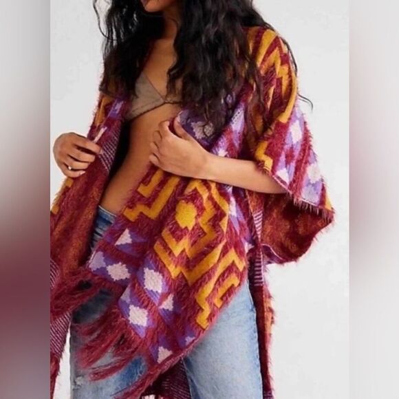 Free People Diamondback Cozy Kimo $44 | Size: One Size - Picture 1 of 6